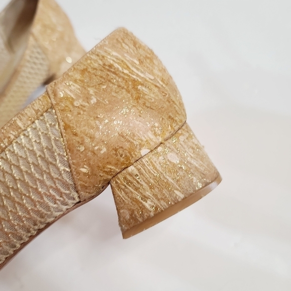 Vintage Timothy Hitsman Gold Mesh Block Heel Pumps size 10 - Picture 5 of 15